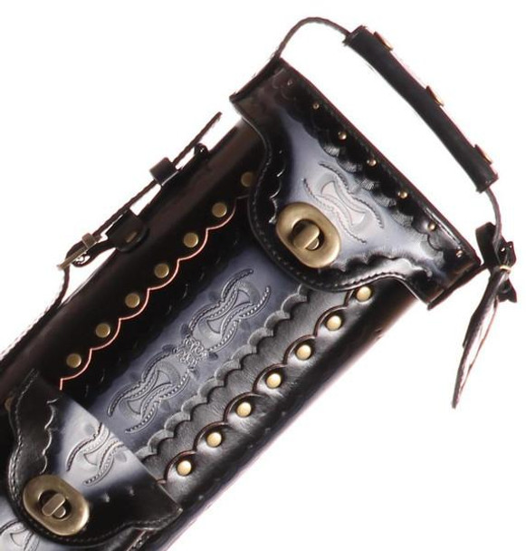 Instroke 3x7 Saddle Black Airbrushed D06 Pool Cue Case - Detail