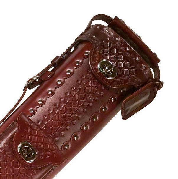 Instroke Southwest Pool Cue Case | All Brown | 3x5 - Top