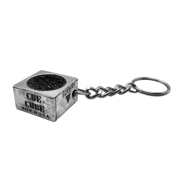 Cue Cube Chrome Shaper/Scuffer Keychain - Front