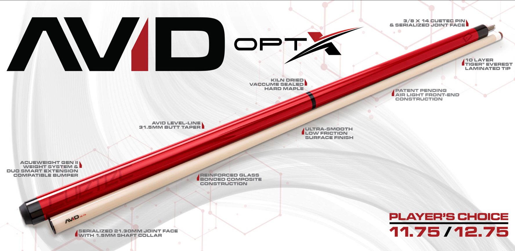 Cuetec AVID Cue and Shaft Specs