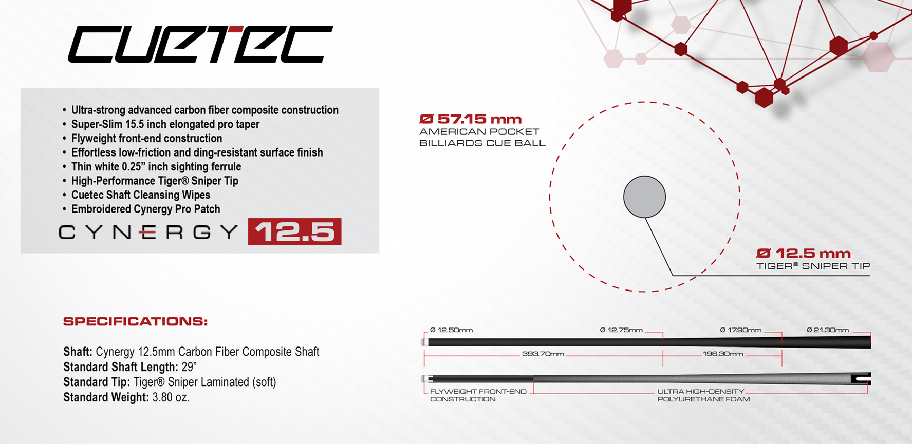 Cuetec Cynergy 12.5 Shaft Specifications