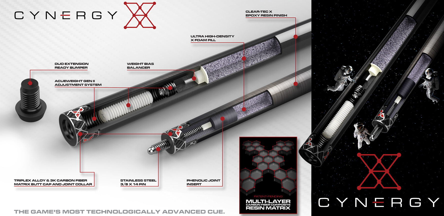 Cuetec X Pool Cues Specifications