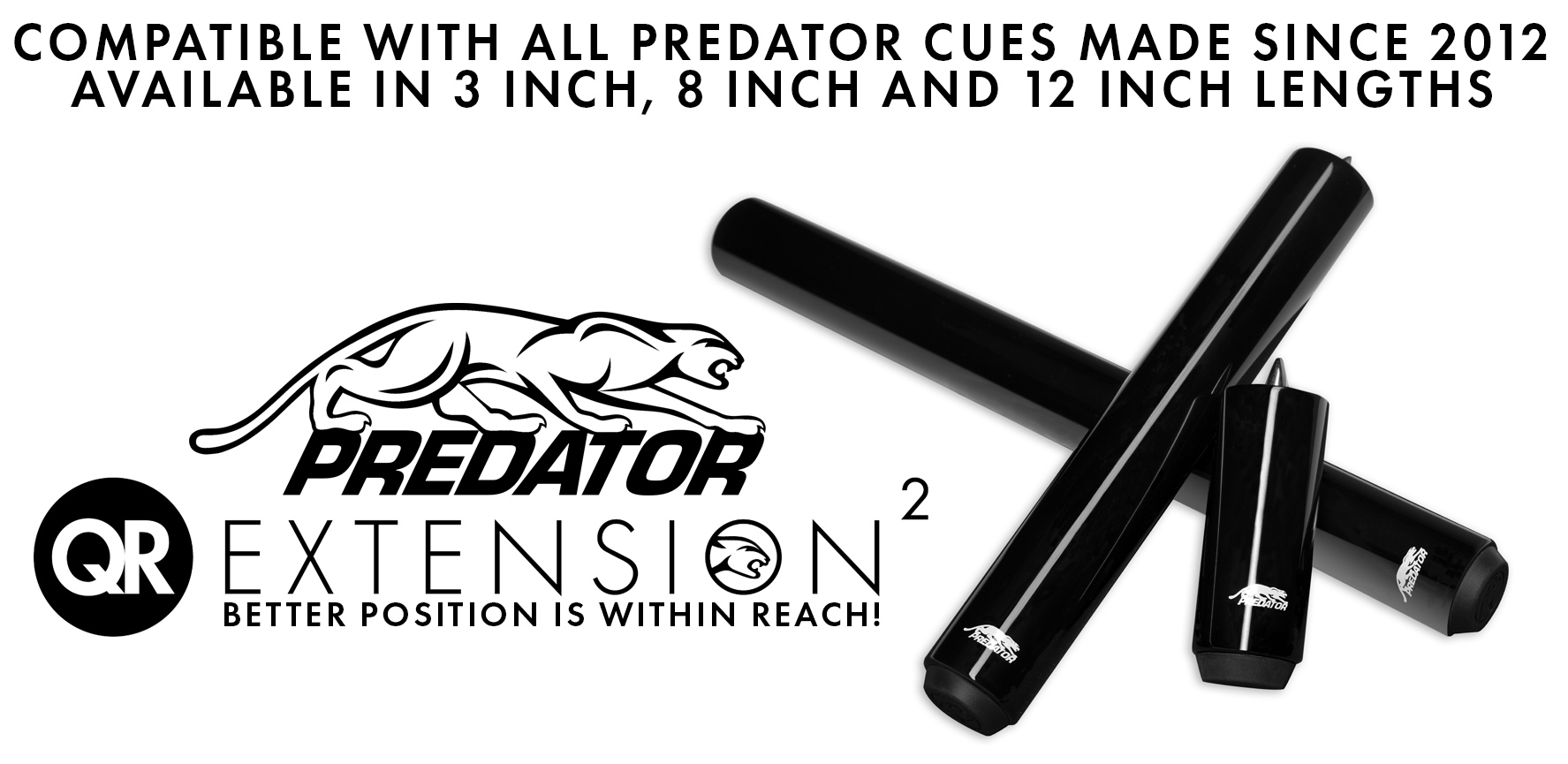 Predator Pool Cue Extension QR2 - 3 Inch - FCI Billiards