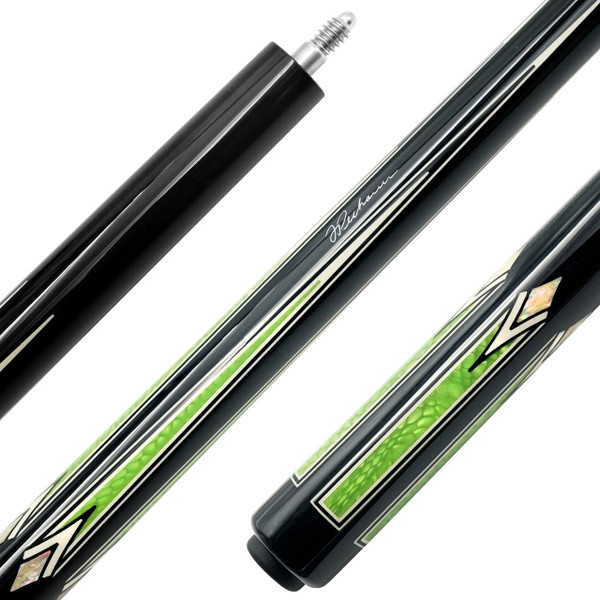 美品☆ J.Pechuaer Custom Cues 10山 ☆ Pechauer Pro Series Custom Cue - P17N - Custom Green Colorway