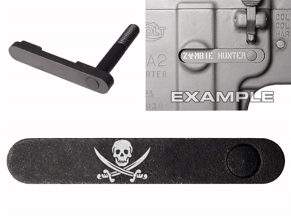 NDZ AR-15 SW 15-22 Black Magazine Catch skull swords | NDZ Performance