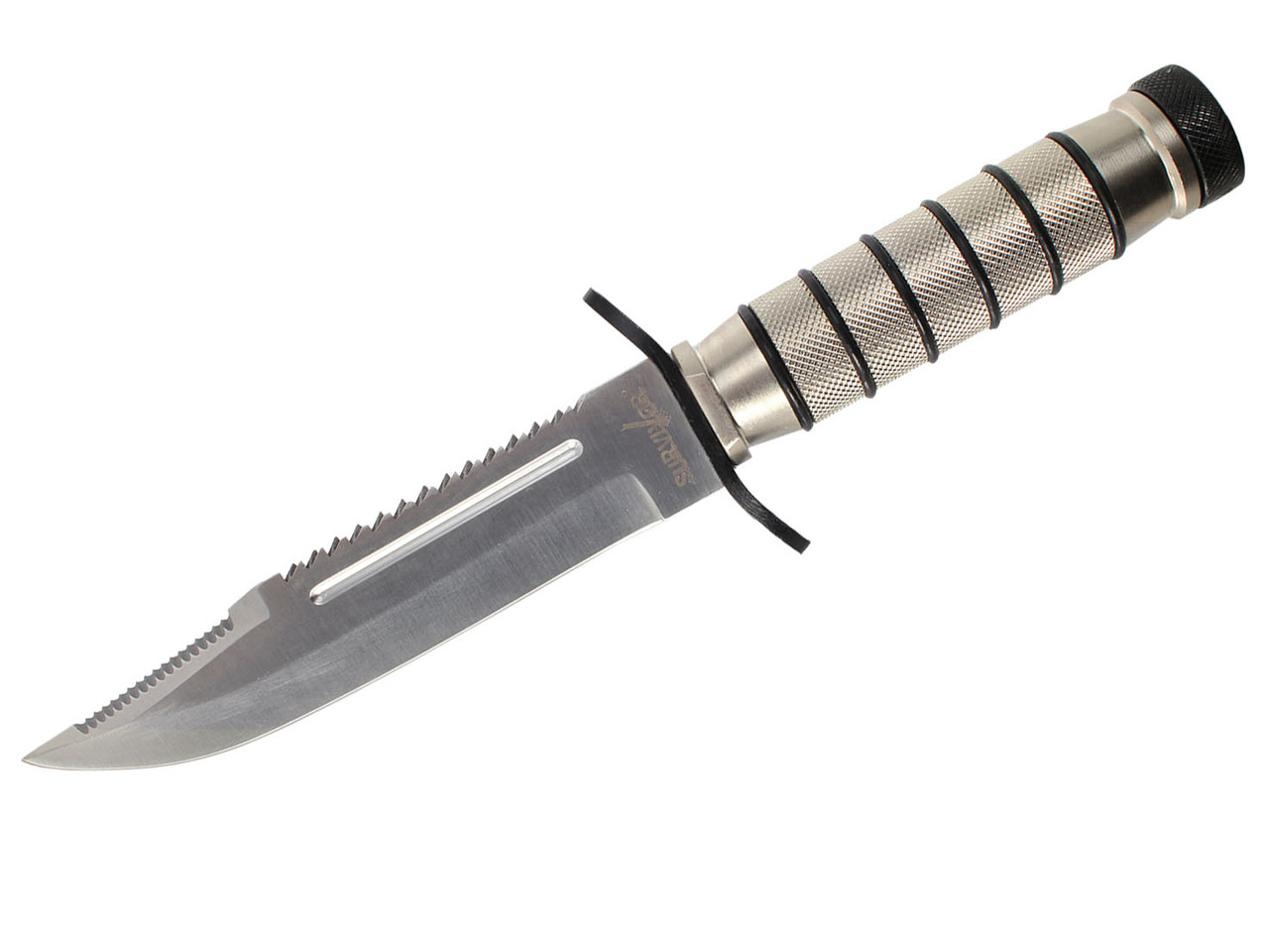 Survivor Fixed Double Reversed Serrated Blade with Sheath