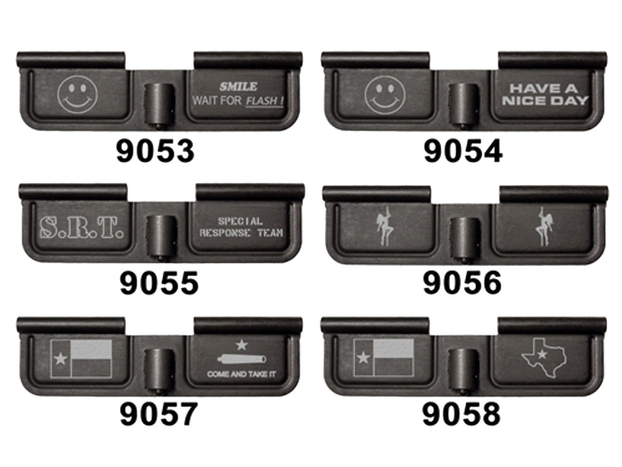 NDZ AR Ejection Port Dust Cover Black, Lasered (09) Smile & More