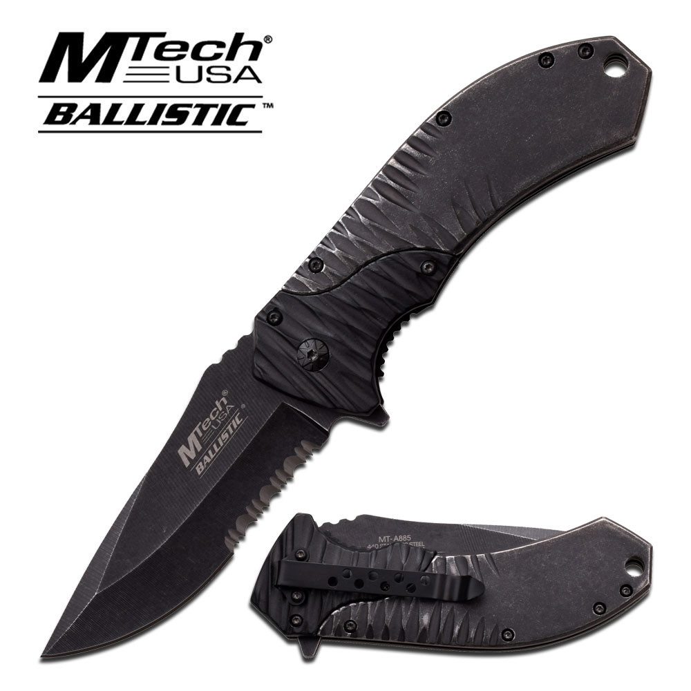 Mtech 2 Tone Folding Pocket Knife Black MT-A885BK | NDZ Performance