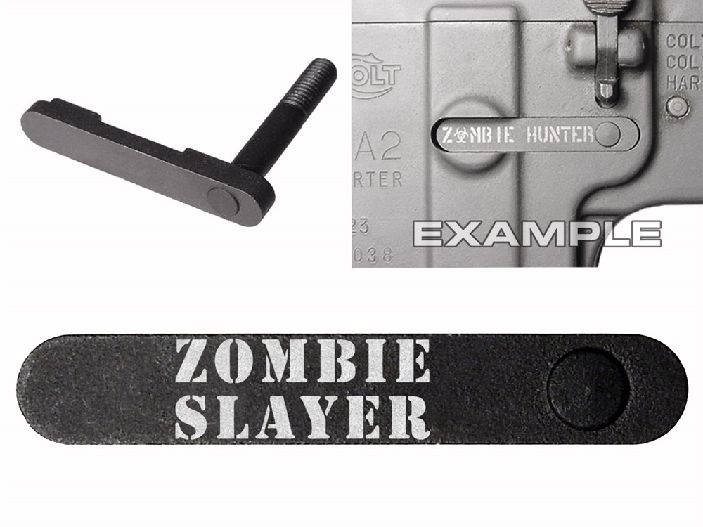 NDZ AR-15 SW 15-22 Black Magazine Catch 618 Zombie Slayer txt 2