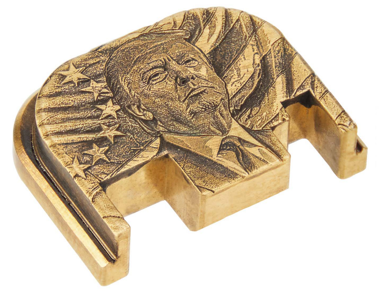 NDZ Limited Edition 3D Trump Glock Rear Slide Cover Plates Brass