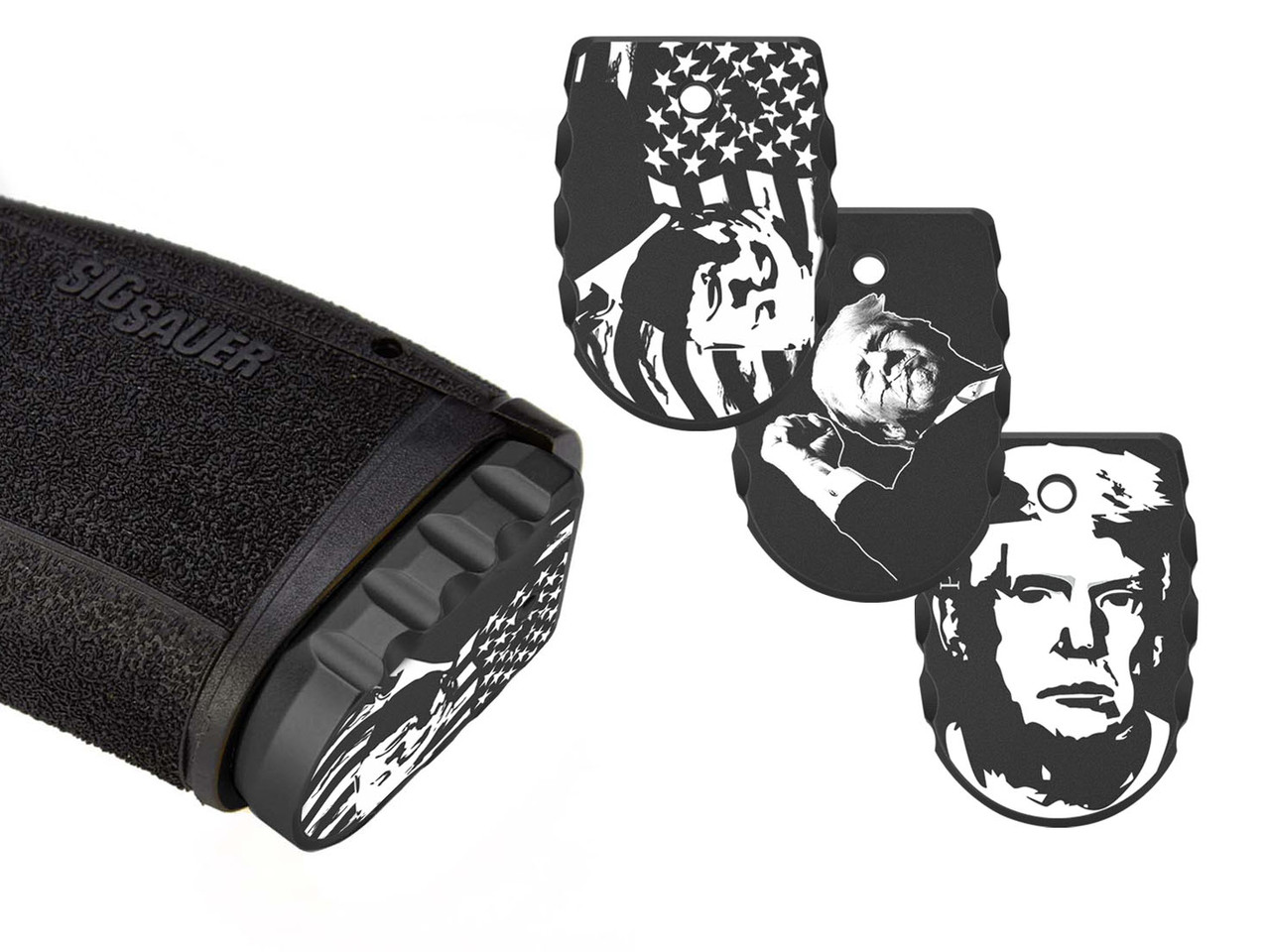 タマ メタルプレート NDZ Sig P365, P365XL, X Macro, Fuse Brass Donald Trump Slide Cover