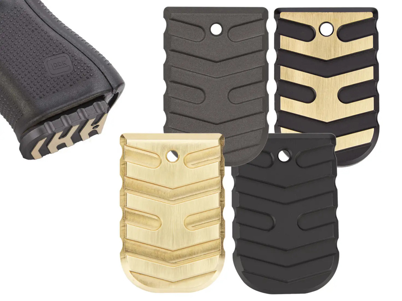 NDZ Glock Gen 5 Magazine Floor Plate Heavyweight Brass Aspis Cut