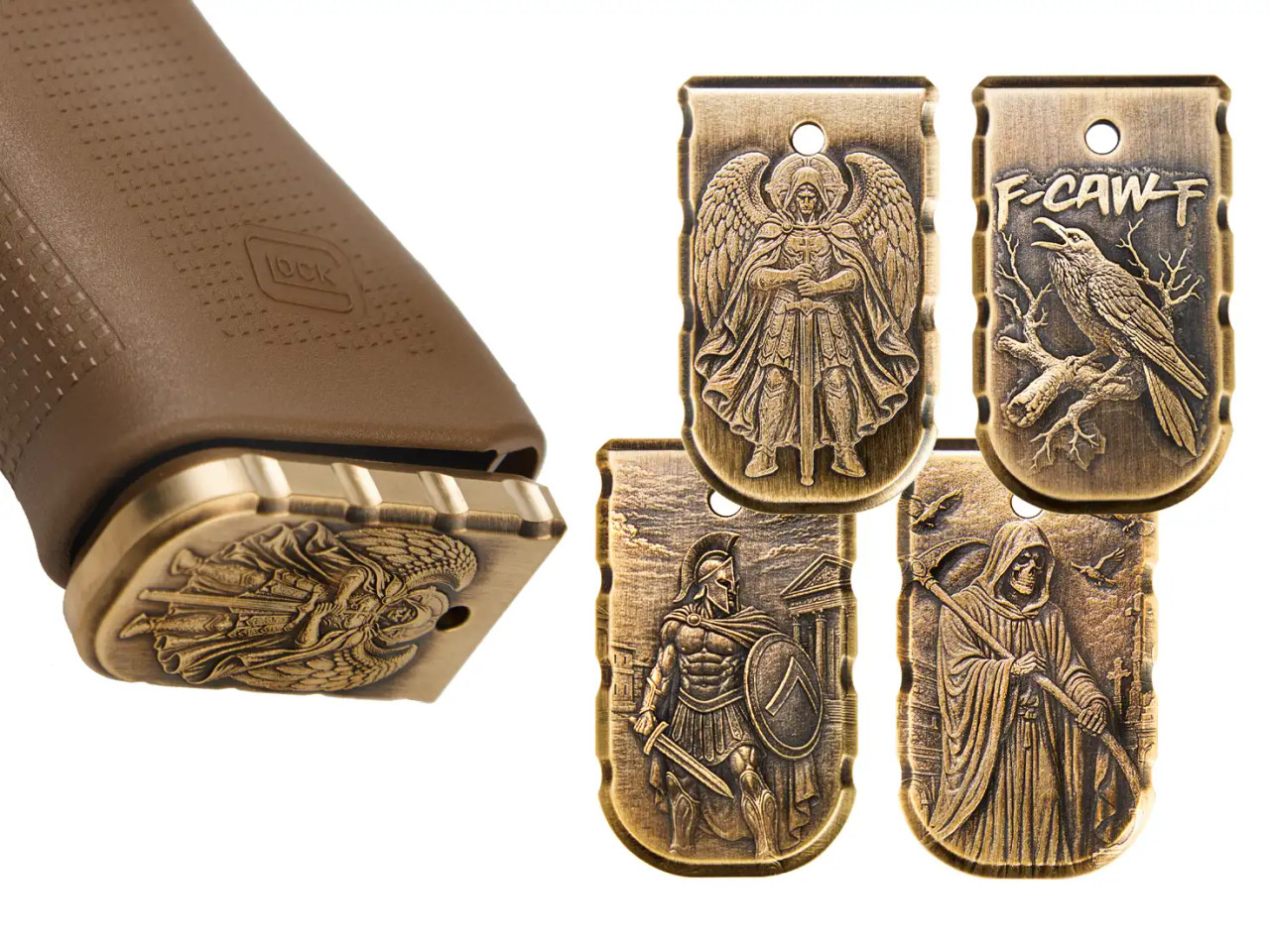 NDZ Glock 48 43X Magazine Floor Base Plate Heavyweight Brass, 3D