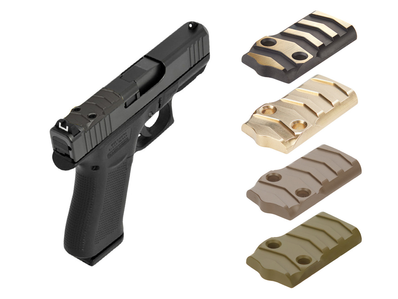 NDZ Glock 43X, 48 MOS Optic Cover Plate, Brass Aspis Cut | NDZ