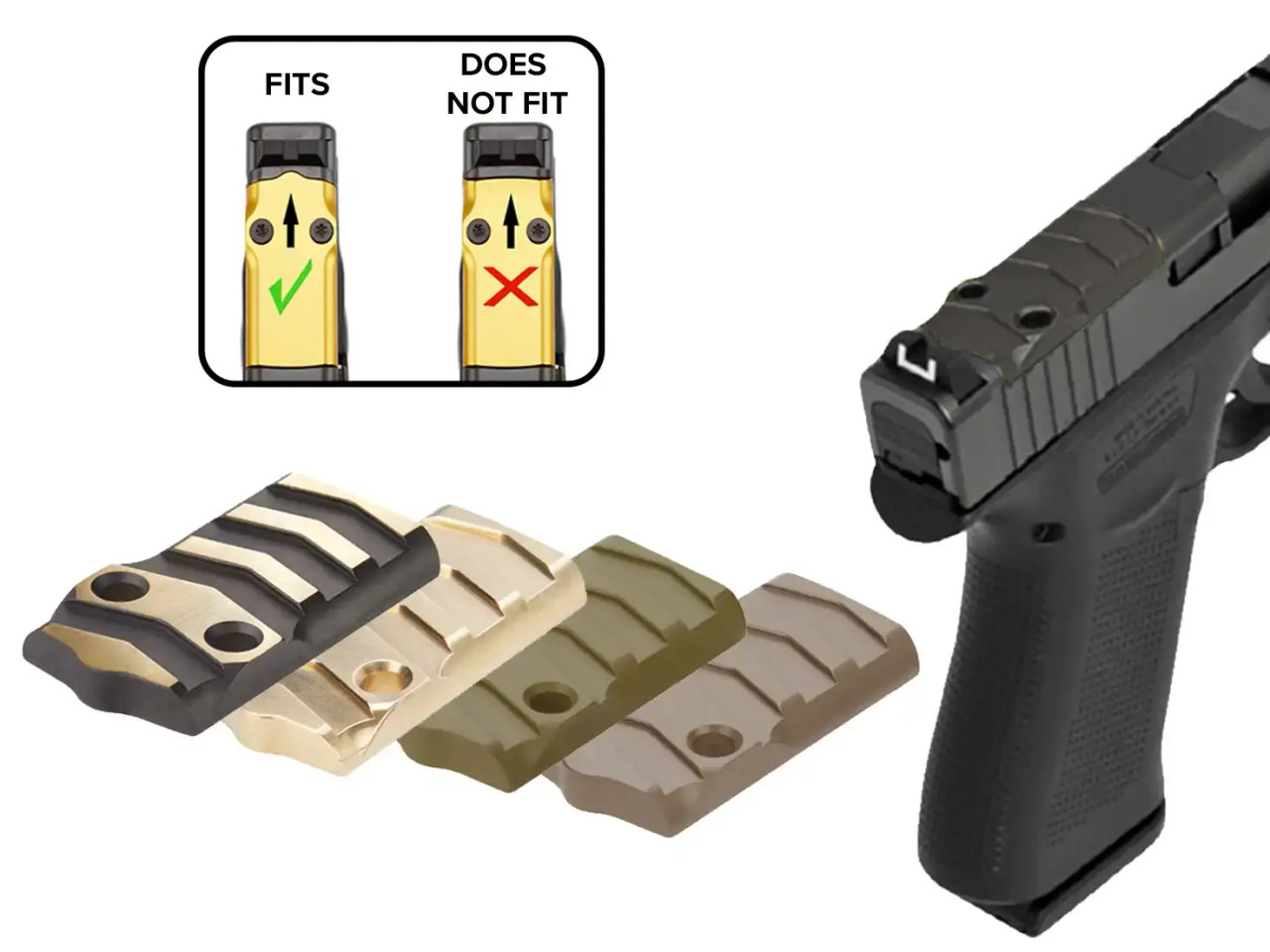 NDZ Glock 43X, 48 MOS Optic Cover Plate, Brass Aspis Cut | NDZ