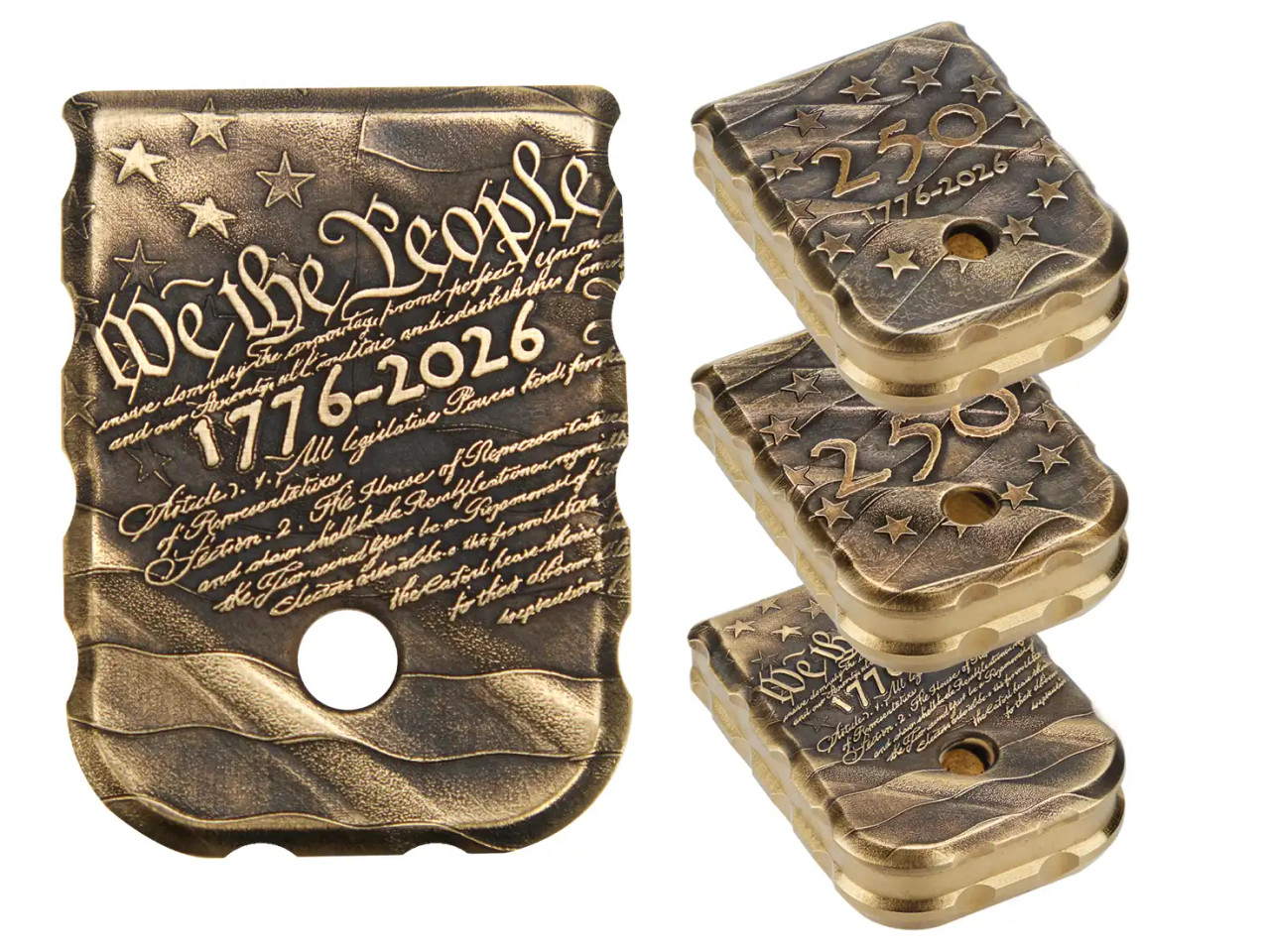 NDZ Glock USA 250th Anniversary Brass Extended Magazine Base
