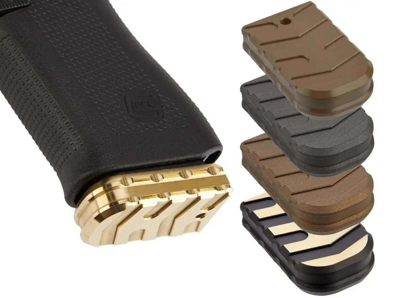 NDZ for Glock 43X, 48 Brass Extended Magazine Base Plate, Aspis