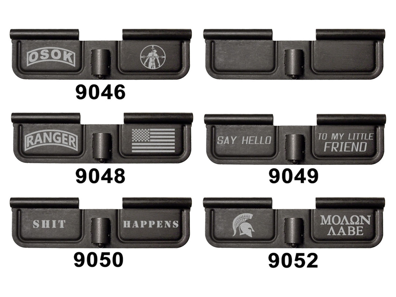 NDZ AR Ejection Port Dust Cover Black, Lasered (08) Spartan & More