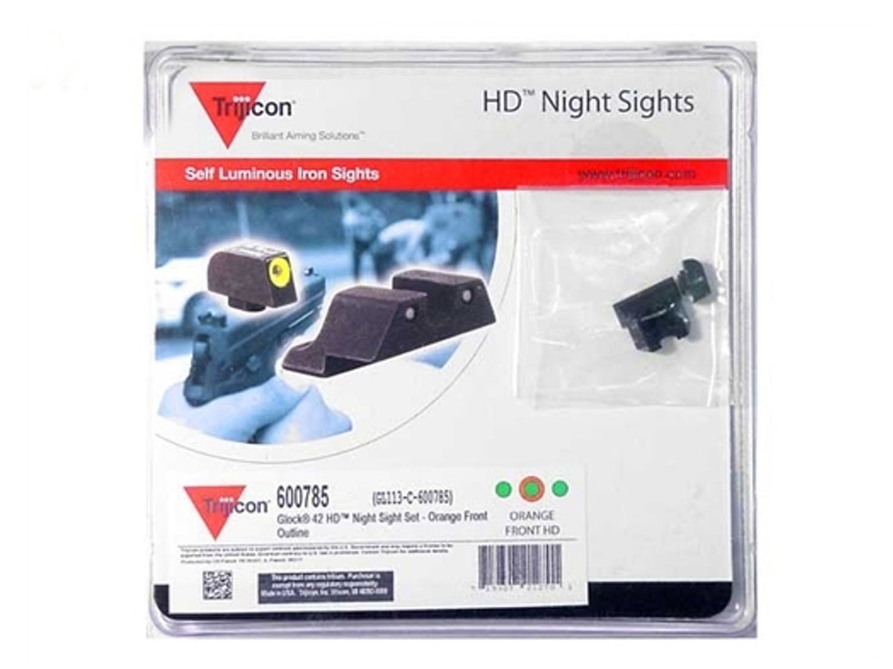 Trijicon Orange 3 Dot HD Night Sight Set for Glock 42 43 43X 48