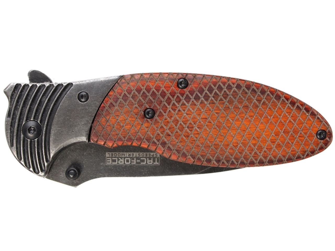 TAC-FORCE Spring Assisted Folding Pocket Knife - Textured Wooden