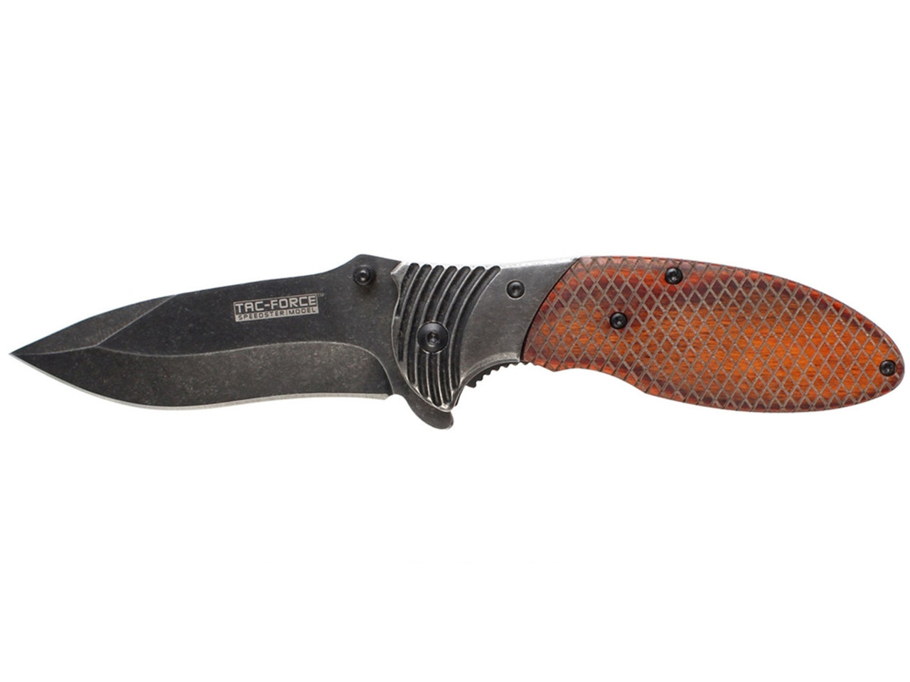 TAC-FORCE Spring Assisted Folding Pocket Knife - Textured Wooden