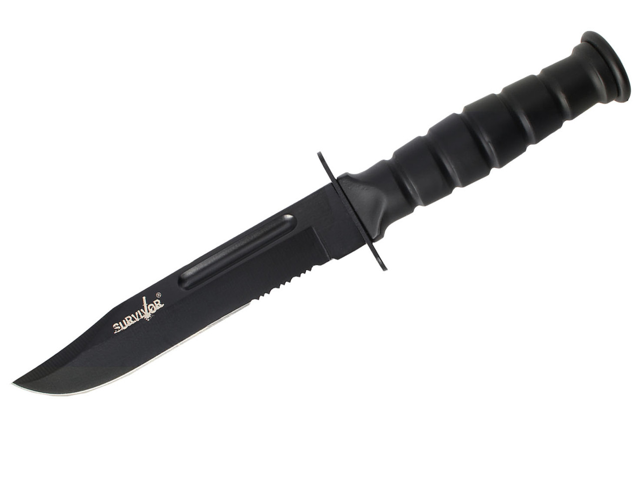 Survivor Serrated Fixed Blade Included Accessories: Nylon