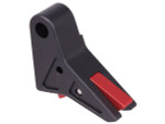 True Precision Axiom Trigger Shoe for Glock Gen 1-4 and 42 43 43X 48 Black Red - Angled View