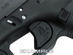SAF-T-BLOK Right Hand Trigger Safety Block for Glock GEN 1-5 Post 98 70121 -  On the Gun lasering Example