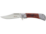 Elkridge 3.75" Silver Brown Spring Assisted Folding Pocket Knife ER-A009SW (*LZ)