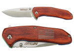 Mtech Spring Assisted Folding Knife - Silver - Brown Wood Slim Sleek EDC 3" Blade (*LZ)