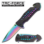 TAC-FORCE TF-509 Spring Assisted Rainbow Blade Folding Knife - All Angles