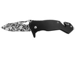TAC-FORCE 6.5" Spring Assisted Pocket Knife Black Blade With Skull Pattern - Left Side View