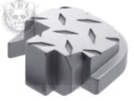 NDZ Silver Smith & Wesson Shield .45 Rear Slide Cover Plate Diamond Cut Inverse - Angled View
