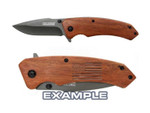 TAC-FORCE TF922 3.25 " Spring Assisted Pocket Knife Wood - Lasering Example