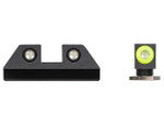 Night Fision Sight Set For Glock Slimline 42 43 & 43X Models Square Notch with Yellow Outline and Green Tritium