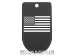 Sig Sauer P365 Magazine Finger Extension Plate Laser Deep Engraved Distressed Flag in Black (*LZ)