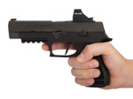 NDZ Performance Magazine Base Plate for Sig P320, P250 - 9MM, .40, & 357 including X-series - Gun in Hand