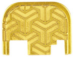 NDZ Glock Gen 1-4 Rear Slide Cover Plate with Deep Laser Engraving in Gold