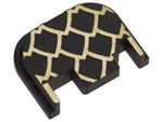 NDZ Glock Gen 1-4 Rear Slide Cover Plate with Deep Laser Engraving in Brass - Angled View