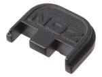 NDZ Glock Gen 5 Rear Slide Cover Plate with Deep Laser Engraving - Aluminum or Brass - Angled View