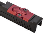 NDZ Glock Gen 1-5 Trijicon RMR & Holosun 507C 3D Design Optic Cut Cover Plate - On the Gun Example Red