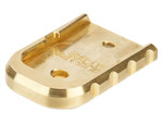 NDZ Glock Gen 5 Magazine Floor Plate Heavyweight Brass Aspis Cut - Angled View