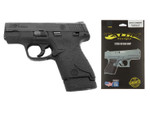 Talon Grips Smith & Wesson M&P Shield Decal Grip, Black Rubber - Product and Packaging