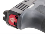 NDZ Ruger RXM Rear Slide Cover Plate - Aluminum or Brass On the Gun Angled View