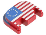 NDZ Glock Gen 1-5 Rear Slide Cover Plate, US Flag - Angled View