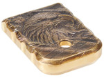 NDZ Glock Gen 1-5 Magazine Floor Plate Heavyweight Brass, 3D Designs - Angled View Down