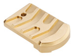 NDZ Sig Sauer P365, P365 XL Heavyweight Brass Slim Carry Magazine Plate, Aspis Cut - Plain Brass Angled View