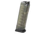 ETS Glock 42 9 Round Carbon Smoke See-Through Magazine, .380 Cal - Angled View Left
