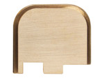 NDZ Glock 43X 48 43 Rear Slide Cover Plate, Heavyweight Brass - Front View