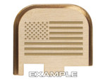 NDZ Glock 43X 48 43 Rear Slide Cover Plate, Heavyweight Brass - Laser Engraving Example